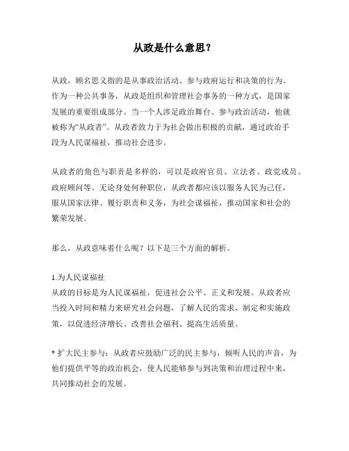 从政是什么意思？