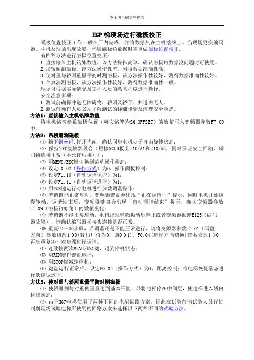 日立HGP--现场进行磁极校正