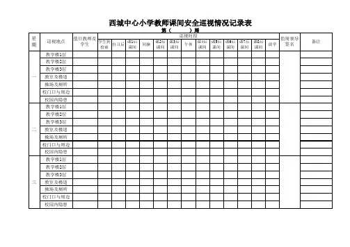 课间安全巡视记录