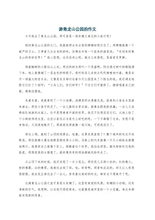 游青龙山公园的作文