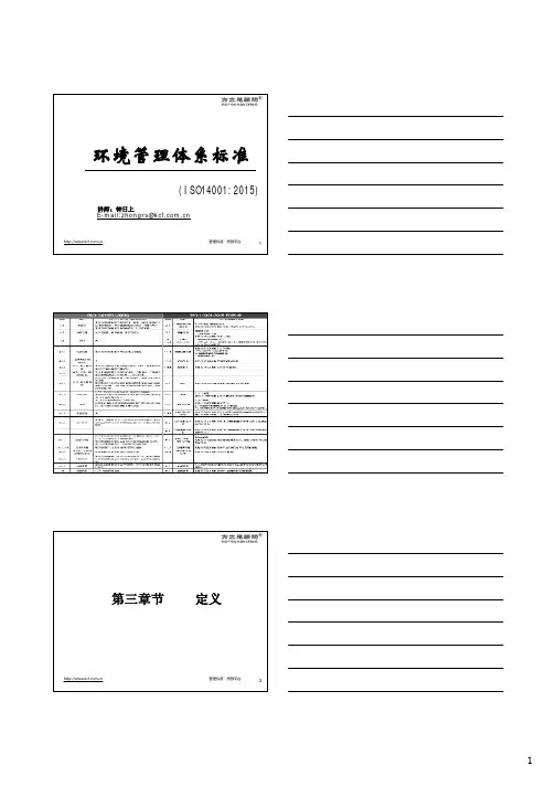 ISO14001：2015标准 培训课件