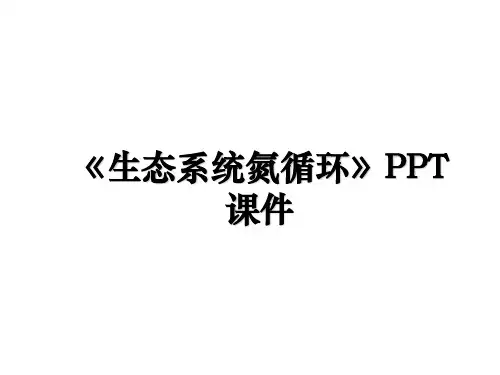 《生态系统氮循环》PPT课件