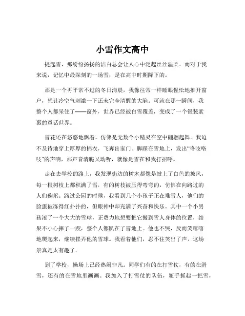 小雪作文高中