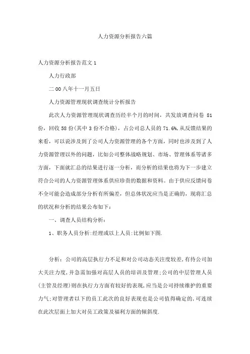 人力资源分析报告六篇