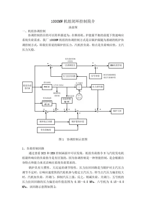 西门子1000MW机组闭环控制简介.