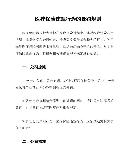 医疗保险违规行为的处罚规则