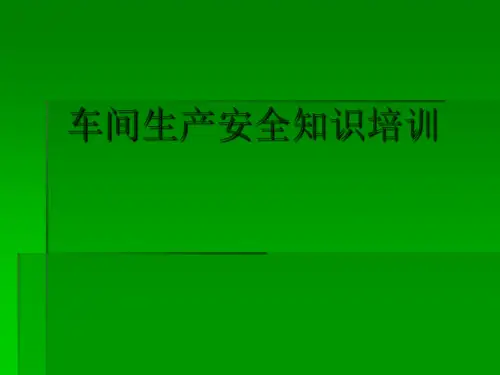 车间生产安全知识培训