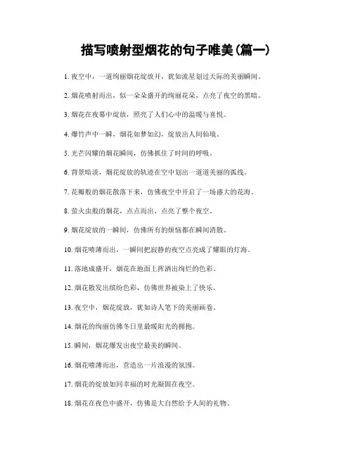 描写喷射型烟花的句子唯美(精选2篇)
