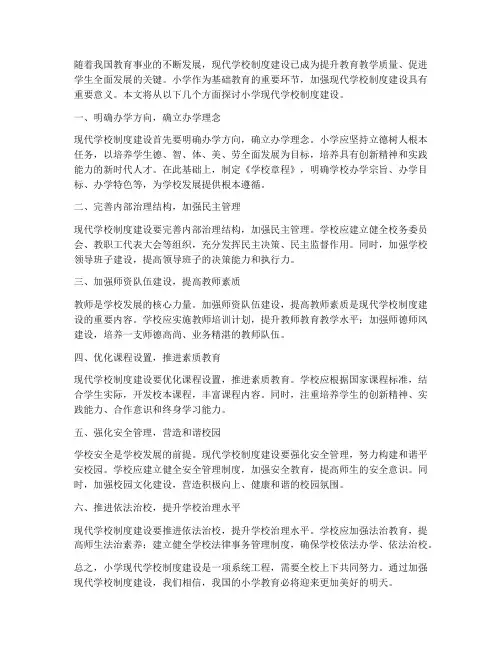 小学现代学校制度建设