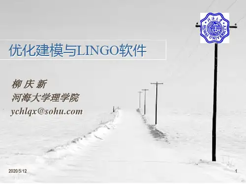优化建模与LINGO软件
