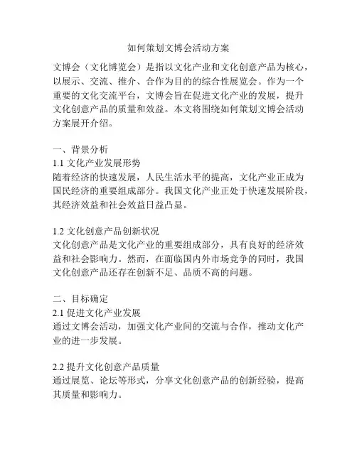 如何策划文博会活动方案