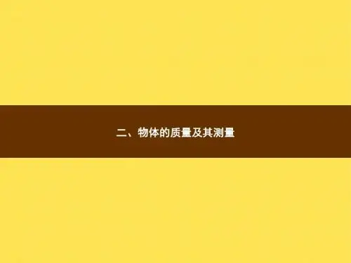 物体的质量及其测量
