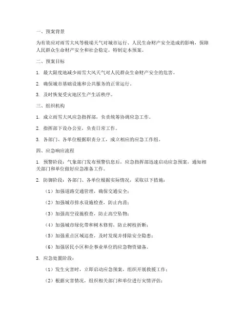 雨雪大风应急预案