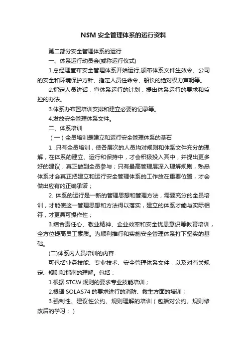 NSM安全管理体系的运行资料