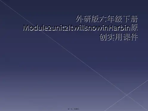 外研版六年级下册Module2unit2ItwillsnowinHarbin原创实用课件