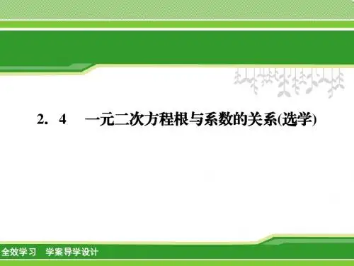 2.4  一元二次方程根与系数的关系(选学)
