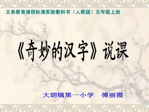 《奇妙的汉字》课件