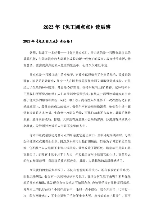 2023年《兔王圆点点》读后感_2