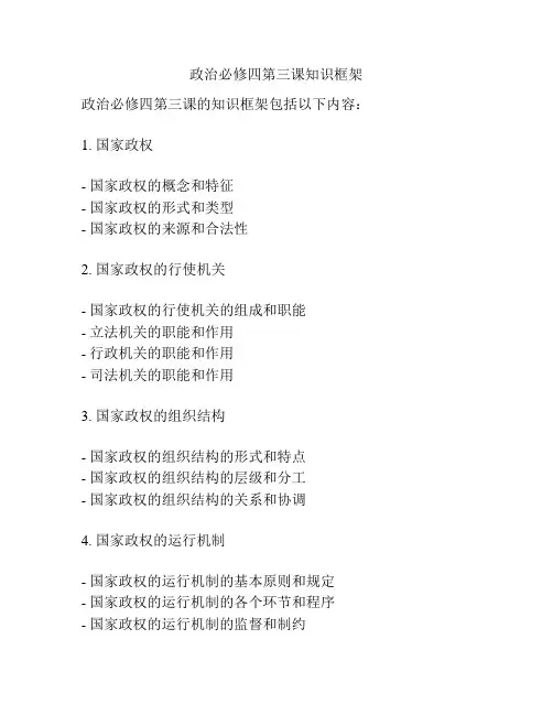 政治必修四第三课知识框架
