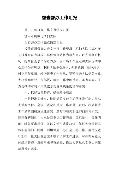 督查督办工作汇报