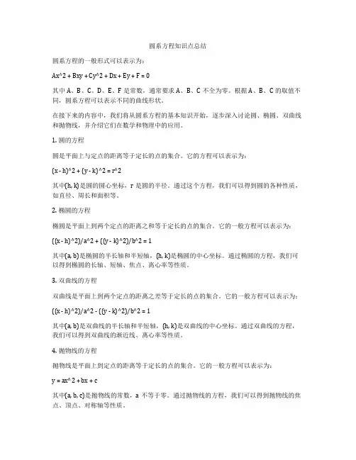 圆系方程知识点总结