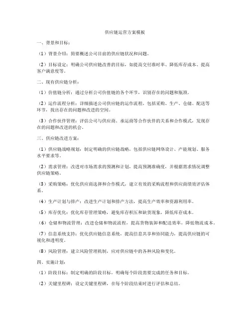 供应链运营方案模板