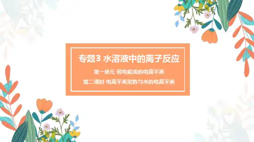 电离平衡常数与水的电离平衡(教学课件)(共27张PPT)—高中化学苏教版(2019)选择性必修一