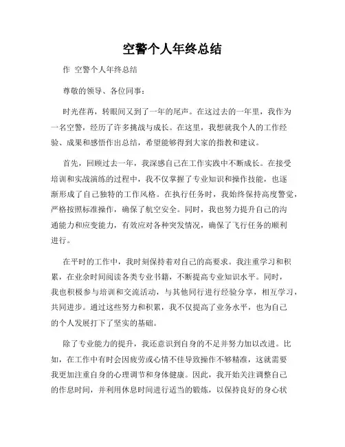 空警个人年终总结