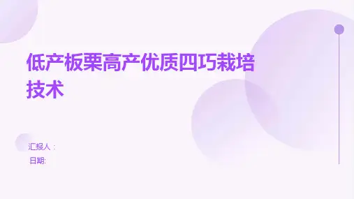 低产板栗高产优质四巧栽培技术