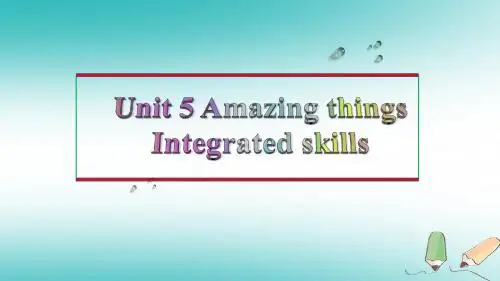 江苏省苏州市昆山市七年级英语下册 Unit 5 Amazing things Integrated skills 牛津版