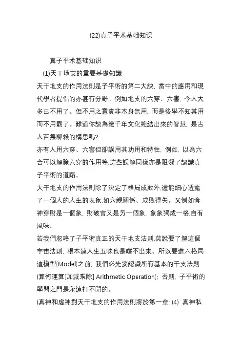 (22)真子平术基础知识