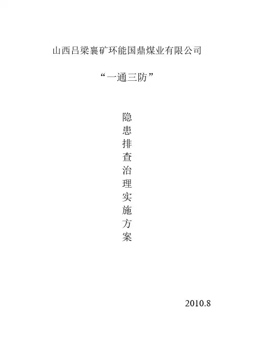 “一通三防”隐患排查治理专项行动实施方案
