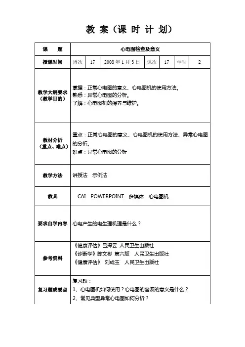 心电图检查和意义