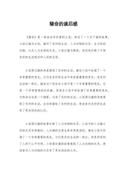 猪命的读后感