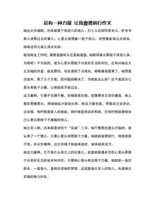 总有一种力量 让我奋勇前行作文