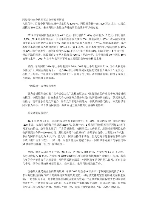 阿胶行业竞争格局五力分析模型解析
