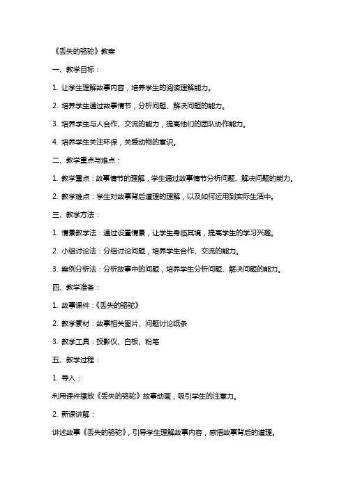 《丢失的骆驼》教案
