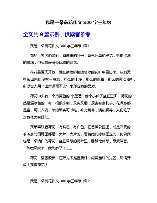 我是一朵荷花作文300字三年级
