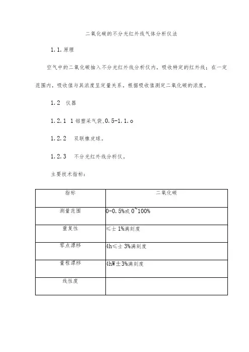 二氧化碳的不分光红外线气体分析仪法