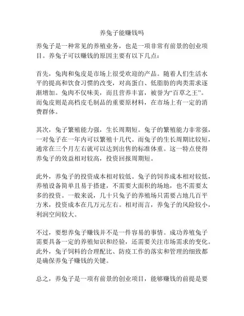 养兔子能赚钱吗