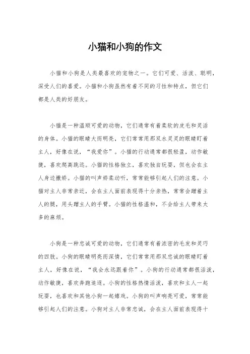 小猫和小狗的作文
