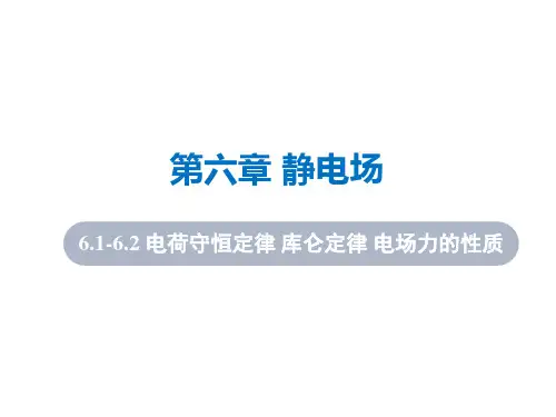 高考物理一轮复习6：6-1-6-2 电荷守恒定律 库仑定律 电场力的性质优质课件