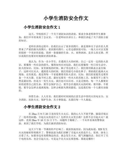 小学生消防安全作文
