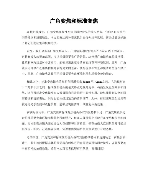 广角变焦和标准变焦