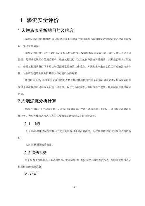渗流安全评价