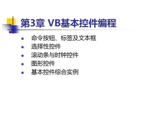 VB程序设计电子教案第3章：VB基本程序控件编程