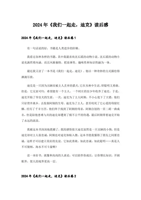 2024年《我们一起走,迪克》读后感_3