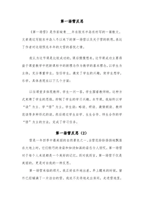 第一场雪反思(2篇)