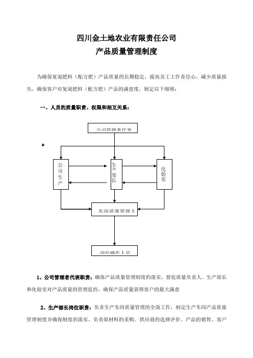 复混肥料质量管理制度