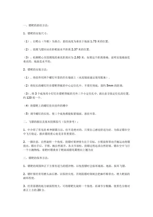 飞镖规则技巧